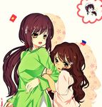  2girls brown_hair chuong multiple_girls philippines tears vietnamese_clothes 