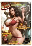  1girl black_hair bra breasts codsworth collaboration fallout fallout_4 looking_at_viewer mr_handy nipple_slip nipples nora_(fallout_4) panties panty_pull red_bra red_panties robot soda_bottle solo sunlight tarakanovich underwear underwear_only undressing unhooked_bra vintem window 