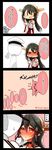  &gt;_&lt; 1girl 4koma :d absurdres admiral_(kantai_collection) bare_shoulders black_hair blush breasts choker clenched_hands close-up closed_eyes comic commentary_request detached_sleeves faceless faceless_male food full-face_blush hair_ornament hairband hairclip hand_on_another's_cheek hand_on_another's_face hand_on_another's_head haruna_(kantai_collection) headgear heart heart-shaped_pupils highres implied_kiss japanese_clothes kantai_collection large_breasts long_hair military military_uniform naval_uniform nontraditional_miko open_mouth partially_translated pocky pocky_day pocky_kiss remodel_(kantai_collection) saliva shared_food simple_background skirt smile symbol-shaped_pupils torogao translation_request tsukui_kachou uniform |_| 