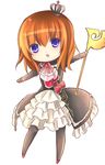  bad_id bad_pixiv_id crown dress frills maria_(umineko) nyoko_(catting) orange_hair ribbon solo staff thighhighs umineko_no_naku_koro_ni 