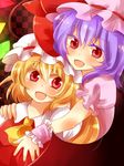  bad_id bad_pixiv_id blonde_hair blue_hair flandre_scarlet multiple_girls red_eyes remilia_scarlet siblings sisters touhou zawameki 