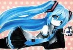  blue_eyes blue_hair detached_sleeves hatsune_miku long_hair solo thighhighs traditional_media twintails vocaloid x-13-x 