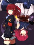  bad_id bad_pixiv_id blue_eyes crossover hair_bobbles hair_ornament jing_hu look-alike money multiple_girls onozuka_komachi red_eyes red_hair rotational_symmetry short_hair skirt thighhighs touhou two_side_up umineko_no_naku_koro_ni ushiromiya_ange zettai_ryouiki 