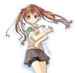  armband between_fingers brown_eyes brown_hair holding_needle long_hair needle school_uniform shirai_kuroko shiro_(m0c_0m) solo sweater_vest thigh_strap throwing_needles to_aru_kagaku_no_railgun to_aru_majutsu_no_index twintails 