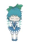  :&gt; chibi cirno highres looking_down solo touhou 