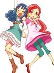  &gt;_&lt; :d blue_hair blush closed_eyes hanasaki_tsubomi heartcatch_precure! highres hijiri_rei kurumi_erika long_hair multiple_girls open_mouth precure red_hair smile xd 