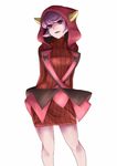  1girl artist_request breasts fake_horns female hood hoodie kagari_(pokemon) kagari_(pokemon)_(remake) pokemon pokemon_(game) pokemon_oras solo team_magma uniform 