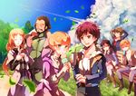  audrey_burne banagher_links bench black_hair blonde_hair brown_eyes brown_hair cloud collarbone dress drink facial_hair food grass green_eyes gundam gundam_unicorn ice_cream irei_takuya leaf long_hair marida_cruz micott_bartsch mineva_lao_zabi necklace orange_hair riddhe_marcenas short_hair sky suberoa_zinnerman tree 