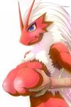  1girl blaziken blue_eyes blush breasts d_kurouri furry huge_breasts nintendo pokemon pokemon_(game) 
