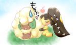  blush fur grass heart hug mawile pokemon pokemon_(game) pokemon_bw pokemon_rse sweatdrop tsukakuro whimsicott 