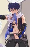  1boy blue_eyes blue_hair blush erection idolmaster idolmaster_side-m male_focus masturbation oto_hu02 penis solo tagme taiga_takeru 