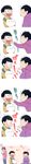  :3 ? bad_id bad_twitter_id beanie black_hair brothers cellphone comic hand_in_pocket hat highres hood hoodie jitome laughing long_image male_focus matsuno_ichimatsu matsuno_juushimatsu matsuno_todomatsu multiple_boys open_mouth osomatsu-kun osomatsu-san overalls phone siblings sitting smartphone smile spoken_question_mark stuffed_animal stuffed_cat stuffed_toy tall_image 