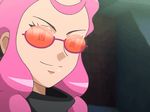  1girl animated animated_gif elite_four nintendo pachira_(pokemon) pokemon pokemon_(anime) solo subtitled sunglasses team_flare 