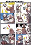  4girls 4koma ? anchorage_water_oni breasts cleavage comic dress drooling enemy_aircraft_(kantai_collection) giving_up_the_ghost gooster kantai_collection long_hair medium_breasts multiple_4koma multiple_girls northern_ocean_hime o3o re-class_battleship seaport_water_oni shinkaisei-kan short_hair silent_comic sweatdrop tail white_dress white_hair white_skin 