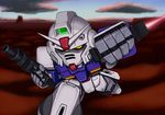  artist_request chibi dual_wielding gun gundam gundam_cross_dimension_0079 mecha mobile_suit_gundam pixie_gundam weapon 