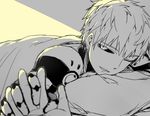  2boys black_sclera cyborg doudoude_dou genos male_focus multiple_boys one-punch_man saitama_(one-punch_man) yaoi 