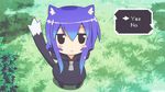  1girl acchi_kocchi animal_ears animated animated_gif black_eyes blue_hair blush cat_ears miniwa_tsumiki tail 