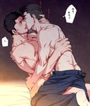  2boys abs age_difference bara black_hair blush chris_redfield drooling kasutera kiss male_focus multiple_boys muscle nude pecs penis piers_nivans resident_evil saliva short_hair tagme topless undressing yaoi 