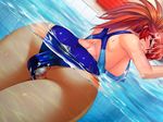  1girl ass azuma_kamimura back breasts cara_the_blood_lord female large_breasts lilith-soft one-piece_swimsuit photoshop pussy swimsuit vibrator water 