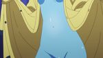  1girl animated animated_gif blue_skin censored goo_girl jelly_belly_dance monster_girl monster_musume_no_iru_nichijou navel out-of-frame_censoring stomach suu_(monster_musume) 