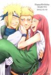  blonde_hair blue_eyes father_and_son mother_and_son namikaze_minato naruto princess_carry tears uzumaki_kushina uzumaki_naruto 