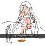  1girl breasts cleavage dark_souls eyes_closed from_software gwynevere large_breasts queen_of_sunlight_gwynevere souls_(from_software) 