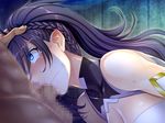  1girl blue_hair censored crying hand_on_head lilith-soft long_hair mosaic_censoring oral penis purple_hair rape solo_focus taimanin_asagi taimanin_asagi_battle_arena tsushima_ibuki zol 