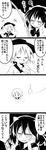  4koma ^_^ absurdres arms_up bait bow bowl bowl_hat chin_rest closed_eyes comic commentary eighth_note fishing_line fishing_lure fishing_rod futa_(nabezoko) greyscale hand_on_own_chest hand_on_own_chin hat highres horns japanese_clothes kijin_seija kimono lid long_sleeves monochrome multiple_girls musical_note obi puffy_sleeves sash short_hair short_sleeves smirk snort sukuna_shinmyoumaru swirl touhou translated wide_sleeves |_| 