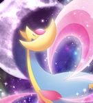  1girl cresselia eyes_closed maiko_(moko) moon pokemon pokemon_dppt sparkle wings 