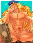  3boys abs anal blonde_hair blush character_request happy_sex hat long_hair looking_at_viewer male_focus money multiple_boys muscle naughty_face osu!_banchou pecs penis pov pubic_hair sugo6969 sweat yaoi 