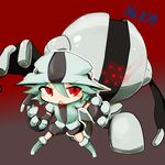  1girl chibi cosplay nintendo no_humans pokemon pokemon_(game) red_eyes registeel 