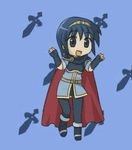  1boy androgynous animated animated_gif belt blue_hair boots cape dancing fingerless_gloves fire_emblem gloves happy male_focus marth nintendo open_mouth short_hair shoulder_pads solo sword weapon 