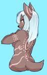  blue_hair copyright_request dog furry long_hair nude powderkona red_eyes 