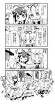  &gt;_&lt; 1boy 2girls 4koma :d ^_^ admiral_(kantai_collection) all_fours braid closed_eyes closed_mouth comic commentary dog expressive_hair fingerless_gloves flying_sweatdrops gloves greyscale hair_flaps hair_ornament hair_over_shoulder hair_ribbon hairclip hat heart heart_in_mouth herada_mitsuru highres kantai_collection long_hair long_sleeves military military_uniform monochrome multiple_girls neckerchief necktie open_mouth peaked_cap remodel_(kantai_collection) ribbon scarf school_uniform serafuku shigure_(kantai_collection) short_sleeves single_braid smile sparkle sweat tail tail_wagging translated uniform wavy_mouth xd yuudachi_(kantai_collection) 