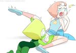  2girls cunnilingus gnome-no multiple_girls oral pearl_(steven_universe) peridot_(steven_universe) steven_universe uncensored yuri 