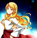  aosa_(michikusakan) arslan_senki blonde_hair earrings etoile_(arslan_senki) from_side jewelry long_hair necklace orange_eyes solo 