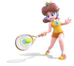  mario_tennis mario_tennis:_ultra_smash official_art orange_shoes princess_daisy shorts super_mario_bros. super_mario_land tennis_ball tennis_racket 