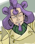 cravat facial_hair goatee male_focus marine one_piece pudding_pudding purple_hair solo 