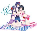  3girls bikini love_live!_school_idol_project multiple_girls satsuma_age sonoda_umi summers swimsuit toujou_nozomi yazawa_nico yuri 