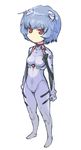  ayanami_rei blue_hair bodysuit chibi neon_genesis_evangelion plugsuit red_eyes short_hair solo taishi_(picchiridou) white_bodysuit 