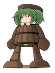  216 bucket chibi full_body green_hair hair_bobbles hair_ornament in_bucket in_container kisume mecha solid_oval_eyes solo touhou twintails white_background 