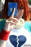  card cosplay digimon digimon_tamers photo raglan_sleeves red_hair solo 