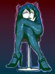  bad_pixiv_id crossed_legs electricity hatsune_miku high_heels horror_(theme) no_humans shio-kirito shiteyan'yo shoes sitting vocaloid 