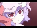  bad_id bad_pixiv_id bow face fang hat purple_hair red_eyes remilia_scarlet sanotsuki short_hair smile solo touhou 