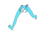  animated animated_gif aqua_hair hatsune_miku horror_(theme) legs prehensile_hair running shiteyan'yo smile solo sunesuki vocaloid what 
