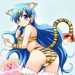  animal_ears animal_print ass bikini blue_eyes blue_hair hair_ornament houshou_hanon jellyfish kura-chan long_hair looking_back mermaid_melody_pichi_pichi_pitch miru ribbon star star_hair_ornament swimsuit tail tail_ribbon thighhighs tiger_ears tiger_print tiger_tail 