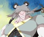  aho animal_ears basket broly cosplay crossover dragon_ball dragon_ball_z grey_hair manly mouse mouse_ears mouse_tail muscle nazrin parody red_eyes short_hair solo tail touhou 