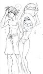  advanceshipping ash black_and_white child haruka_(pokemon) may monochrome pokemon satoharu satoshi satoshi_(pokemon) swimsuit voltorb 