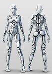  1girl 3d android full_body gynoid ikedan original robot robot_girl turnaround 