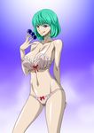  bra breasts female green_hair large_breasts licking_lips nel-zel_formula older one_piece panties solo standing sugar_(one_piece) tongue tongue_out underwear 